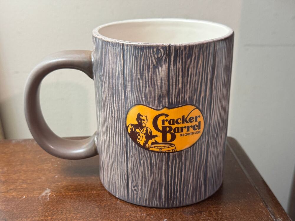 Cracker Barrel 20oz Faux Woodgrain Wood Mug